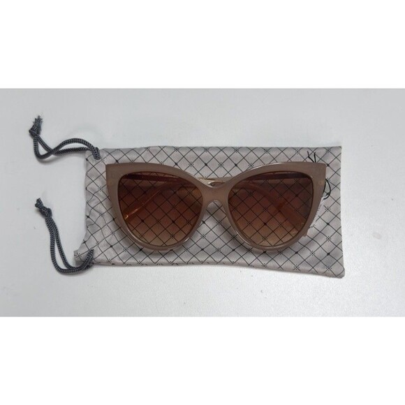 Anthropologie Ett:Twa Sunglasses Bastine 54 17 135 Taupe Soft Pouch Sunnies NWT main image 5